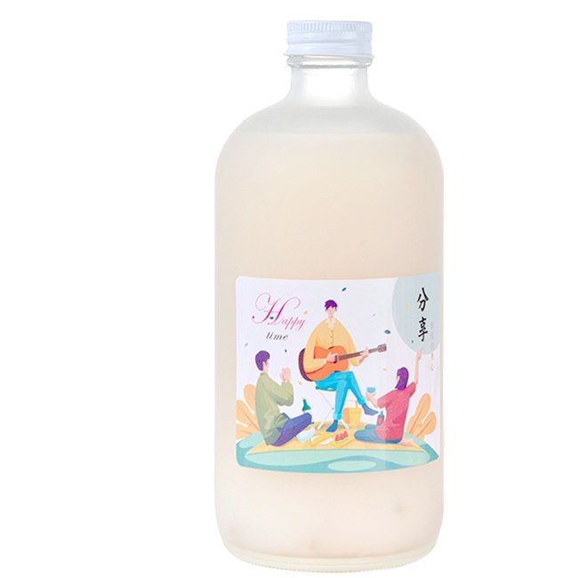 Wholesale 250ml 500ml 1L Clear Frosted Glass Beverage Bottles with Aluminum Lid for Kombucha Cold Brew Juice Drinking Beverages
