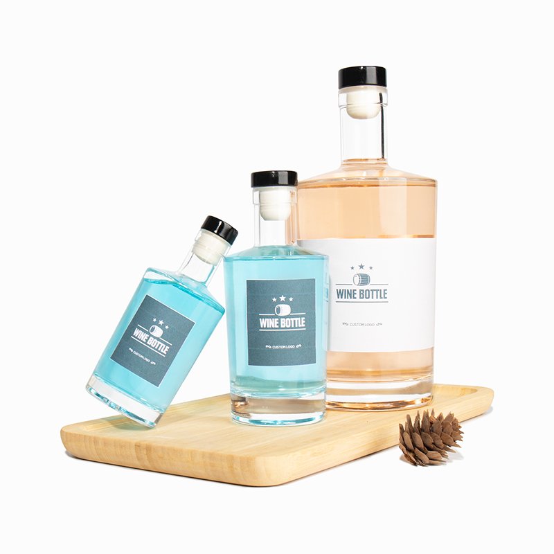 Manufacturer 375ml 500ml 750ml 1000ml Customized Glass Bottle For Whiskey Gin Vodka Rum