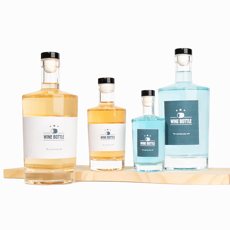 Manufacturer 375ml 500ml 750ml 1000ml Customized Glass Bottle For Whiskey Gin Vodka Rum