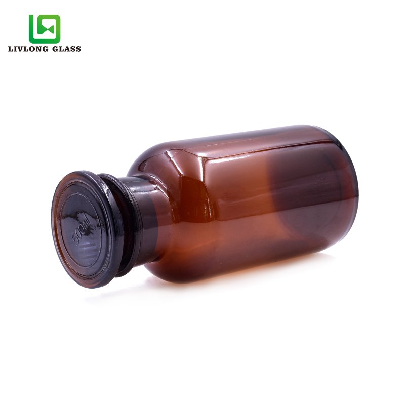 Aromatherapy 1000 ml 125ml 250ml 500ml 60ml Round Amber recycle diffuser glass bottles with amber glass separation cork