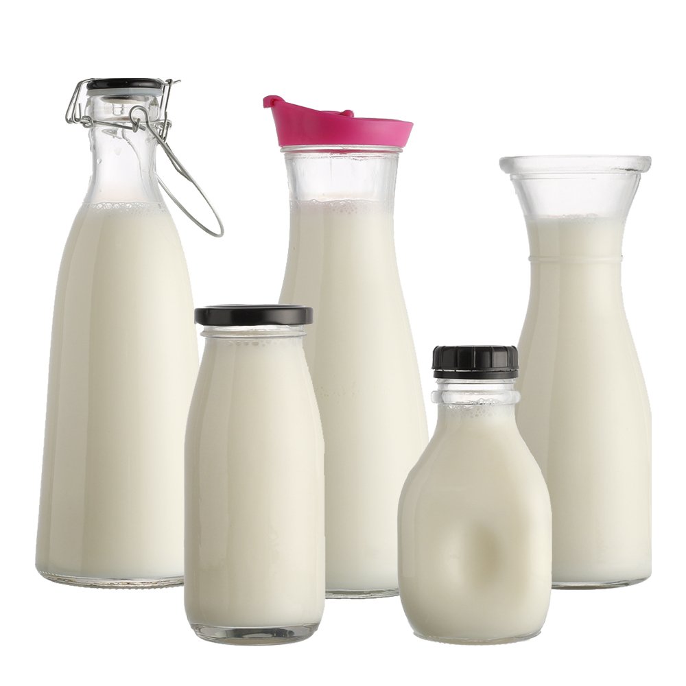 200ml 250ml 500ml 1 liter glass beverage bottles wholesale empty milk juice bottles