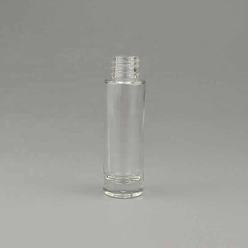 Rotation button press dropper bottle 15 ml clear glass bottle cosmetic serum dropper bottle with 18 mm white dropper
