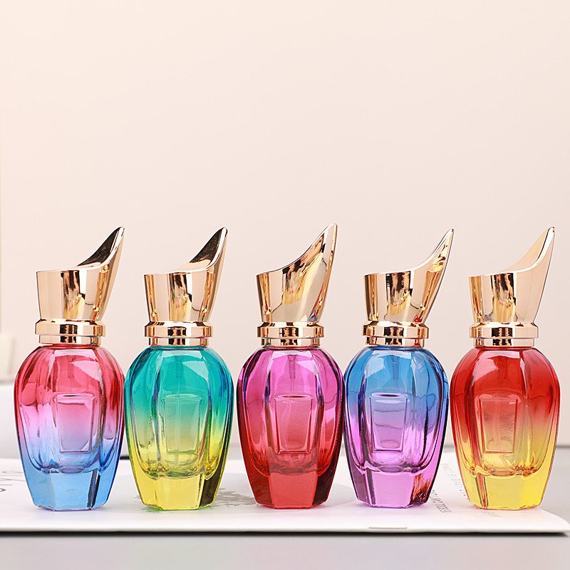 Thick Glass Round Perfume Spray Bottle Color For Perfume Bottle Gradient Coating Perfume Bottle 50ml