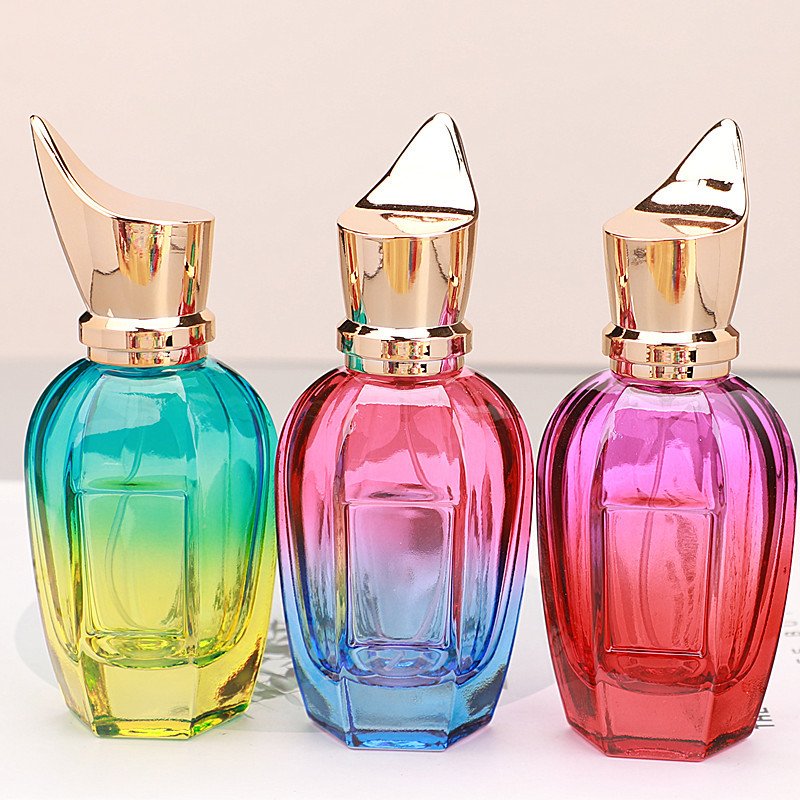 Thick Glass Round Perfume Spray Bottle Color For Perfume Bottle Gradient Coating Perfume Bottle 50ml