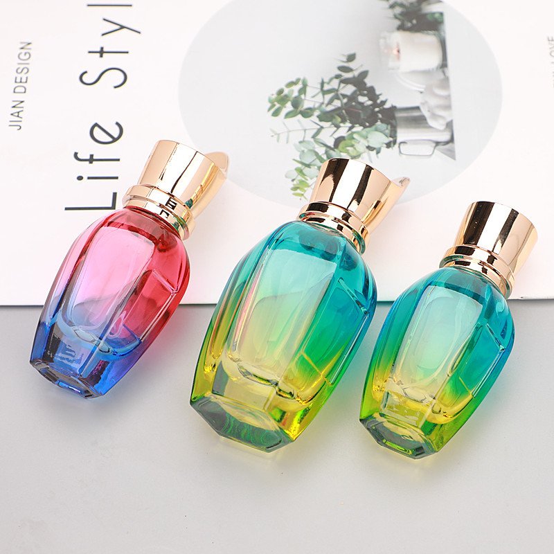 Thick Glass Round Perfume Spray Bottle Color For Perfume Bottle Gradient Coating Perfume Bottle 50ml