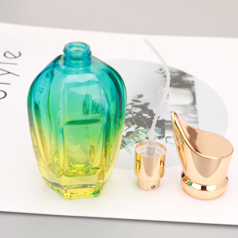 Thick Glass Round Perfume Spray Bottle Color For Perfume Bottle Gradient Coating Perfume Bottle 50ml