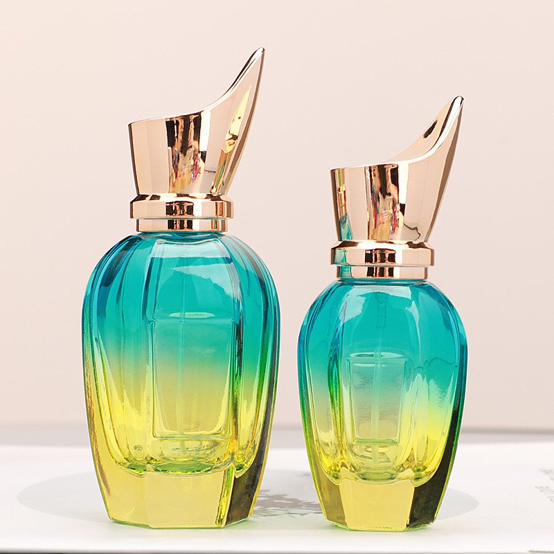 Thick Glass Round Perfume Spray Bottle Color For Perfume Bottle Gradient Coating Perfume Bottle 50ml