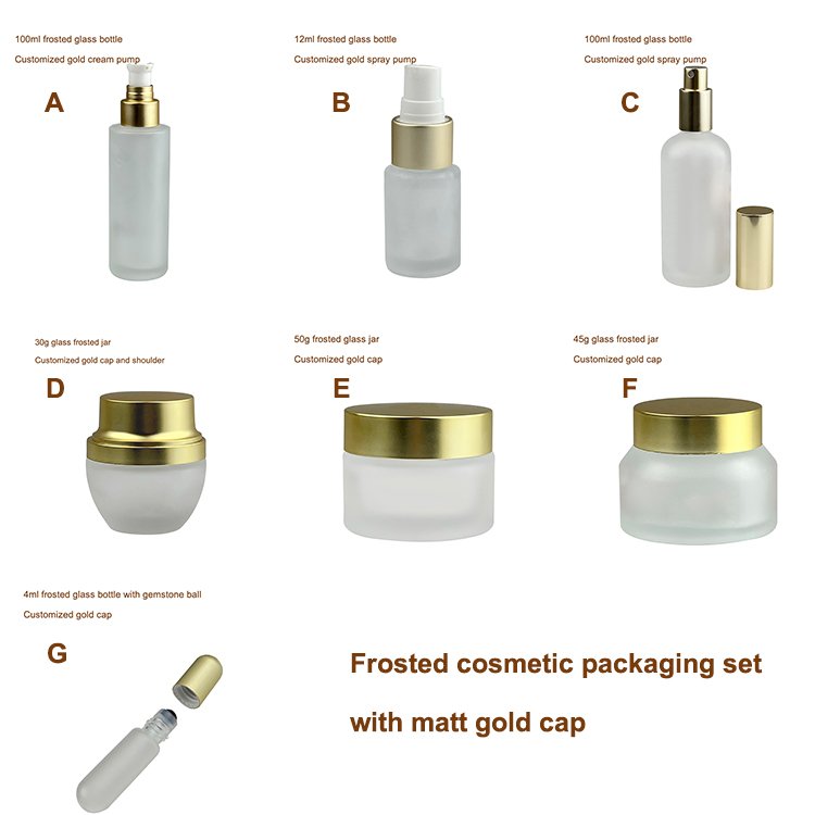 Empty 3.4oz 100ml Perfume Essential Oil Frosted Glass Spray Bottle With Gold Aluminum Fine Mist Spray Pump Cap