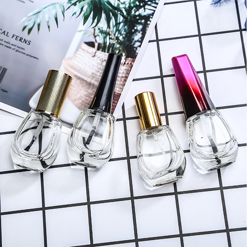 UV Gel Custom Wholesale Clear Empty 15ml Glass Nail Polish Bottle with Brush with Brush