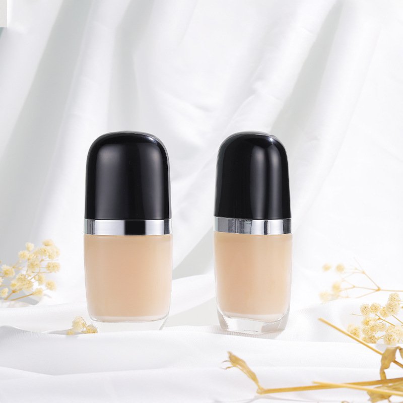 selling transparent 30ml oval emulsion Essential oil BB cream empty Skin care Liquid foundation Glass bottle