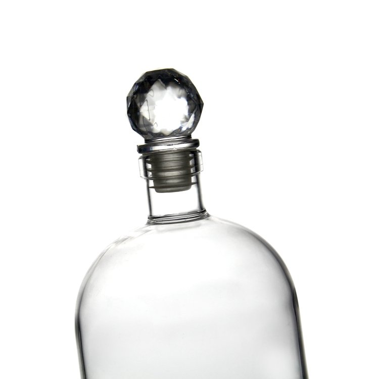 Handmade glass whiskey tequila vodka gin wine bottle Food grade 1000 ml glass bottle with skeleton inside