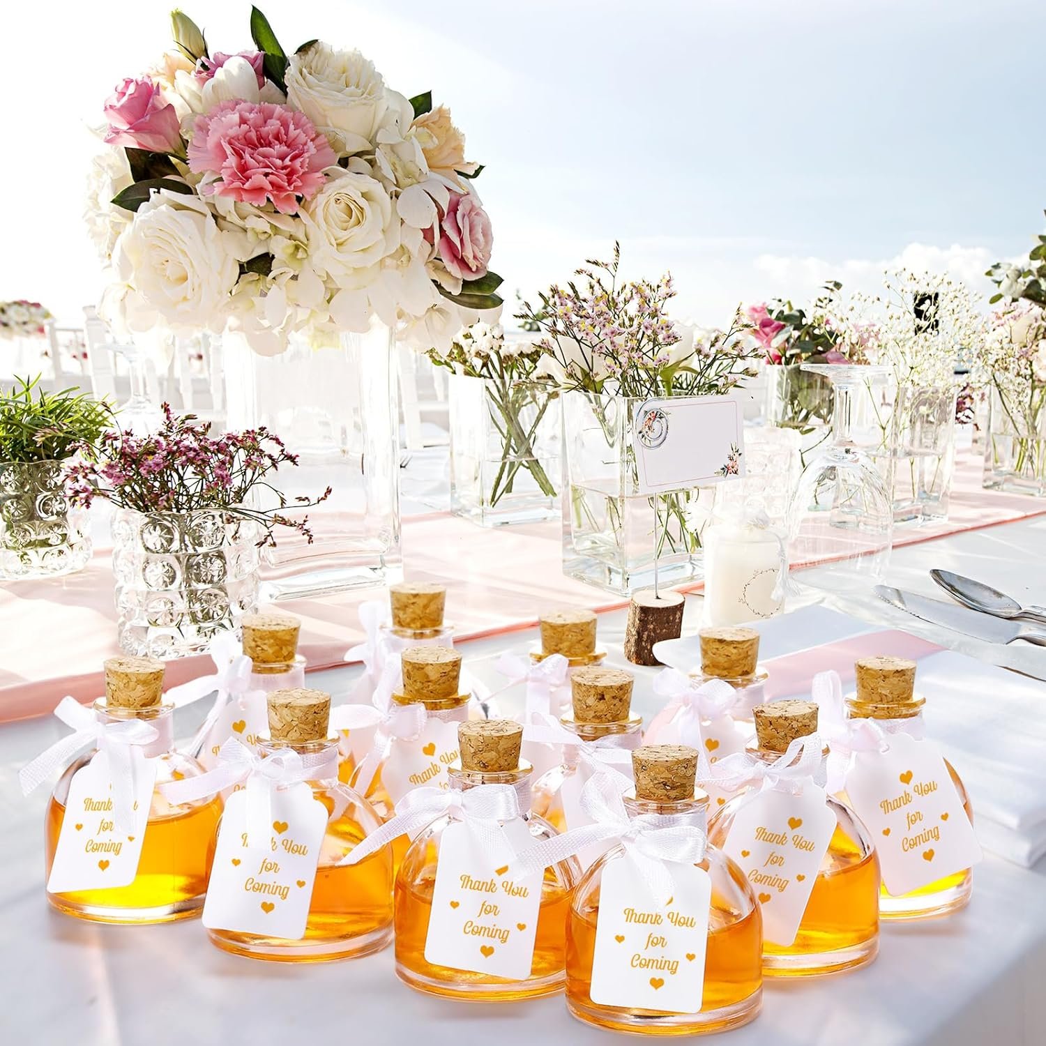 Wine Juice Alcohol Wedding Party Favors 1.7 oz Small Mini Glass Liquor Bottles with Corks