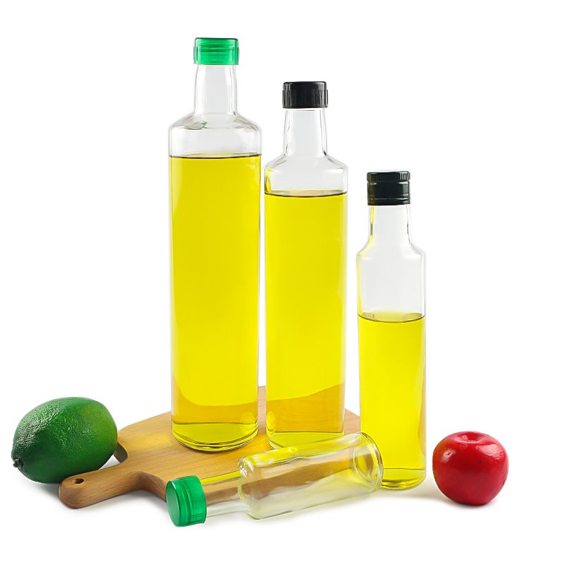 empty clear round 750ml 500ml 250ml 100ml dorica olive oil juice honey glass bottle with cap