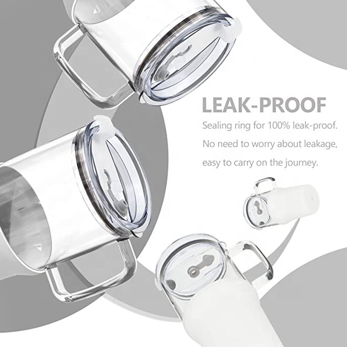 Glass Drinking Water Bottle 32 Oz Portable Clear Glass Coffee Tea Cup with Cover