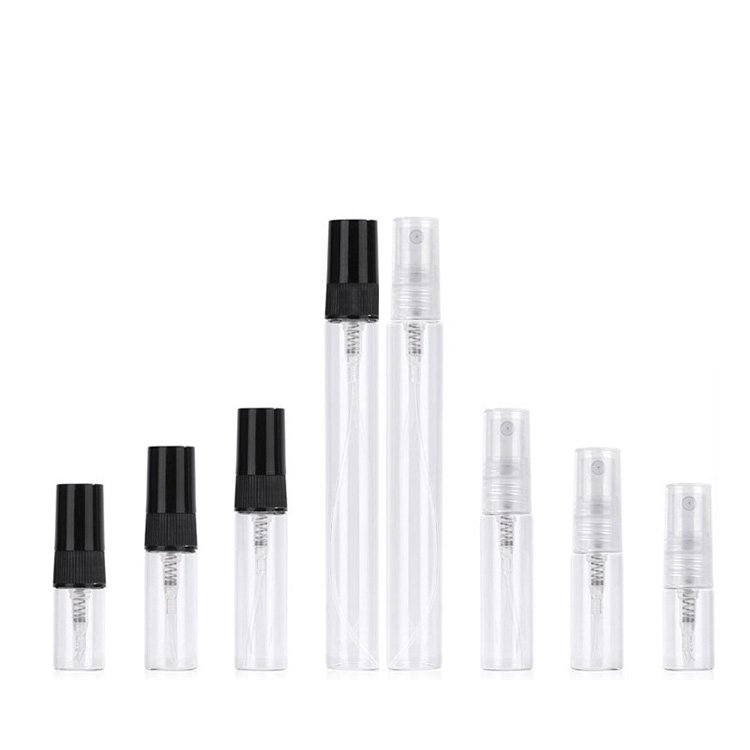 Fuyun Empty 2ml 3ml 5ml 10ml Refillable Perfume Glass Bottles Spray Perfume Bottle with Gold Silver Black Lid