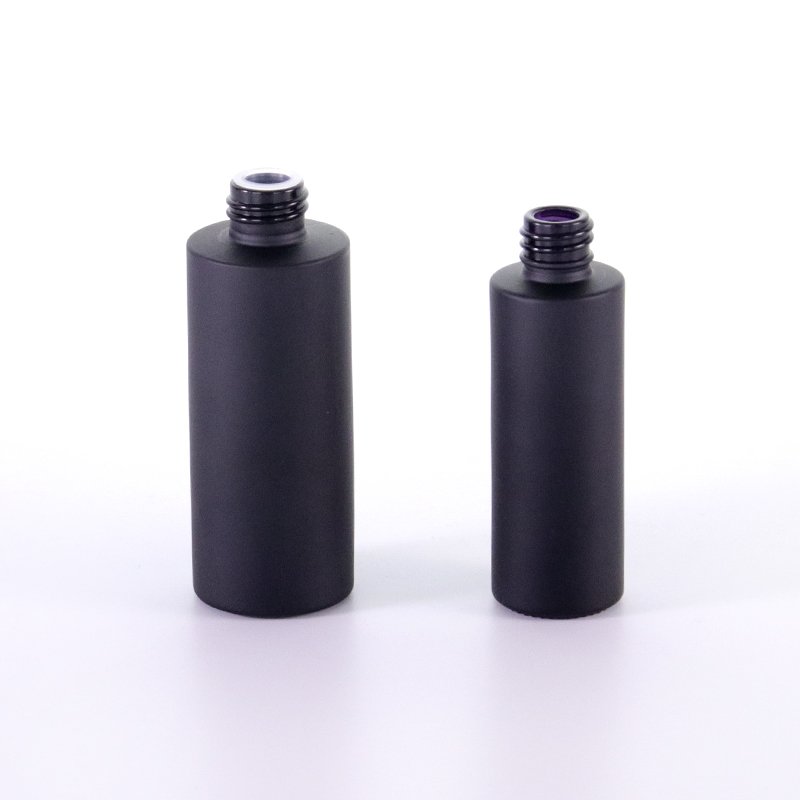 15ml 30ml 60ml frosted black glass bottle with environmental ashtree wooden dropper for essential oil