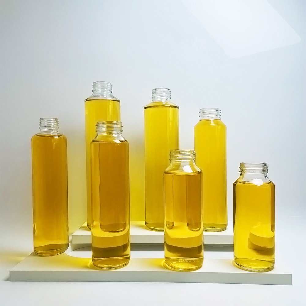 Wholesale 500ml Support custom transparent creative portable glass beverage bottle 350ml juice milk tea glass bottle