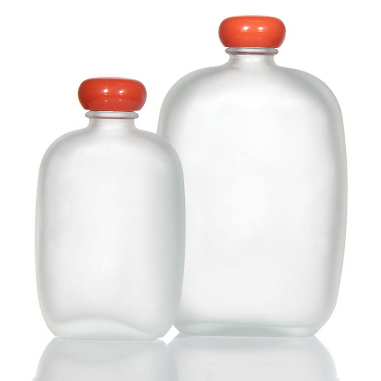 Wholesale 100ml 200ml 250ml 500ml Small Mouth Clear Frosted Kombucha Milk Drinking Glass Bottle With Screw Cap