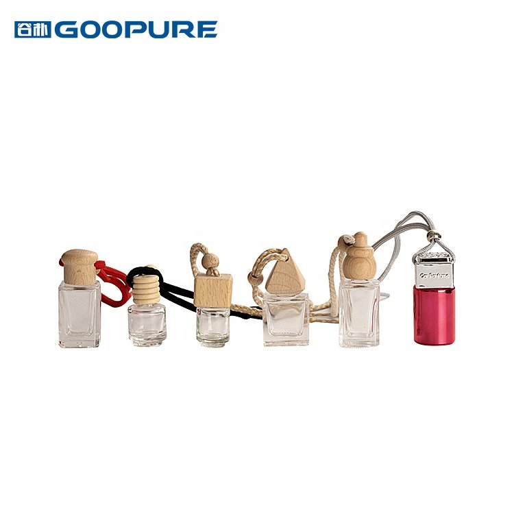 8ml 10ml Luxury empty diffuser air car hanging perfume glass bottles car perfume bottle with wooden cap