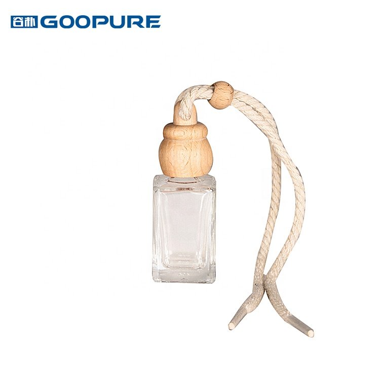 8ml 10ml Luxury empty diffuser air car hanging perfume glass bottles car perfume bottle with wooden cap