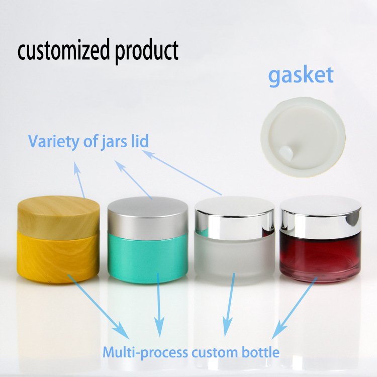 Custom Logo 2oz 60ml Amber Clear Glass Jars Matte 10ml 20ml 50ml 100ml Cosmetic Cream Container For Cosmetics With Round Lid