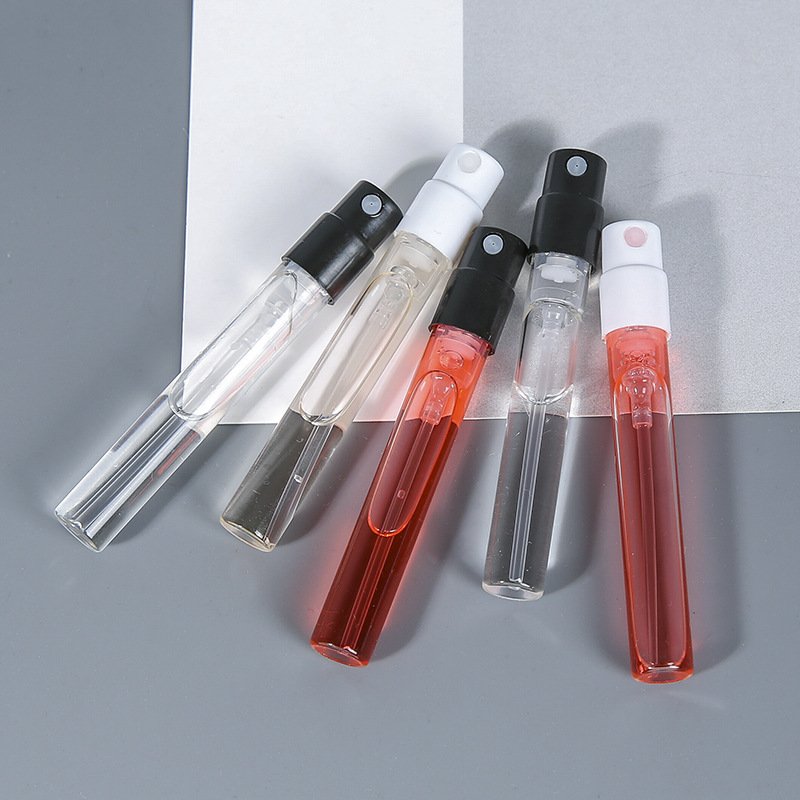 1ml 2ml empty small glass perfume tester bottle sample vials with crimp sprayer