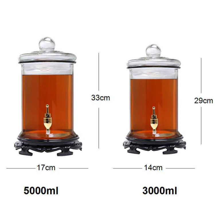 1 gallon3 gallon 5 Gallon 6.5 Gallon Glass Carboy and carboy Jar beer wine kitchen acacia glass jars barrel shape glass bottle