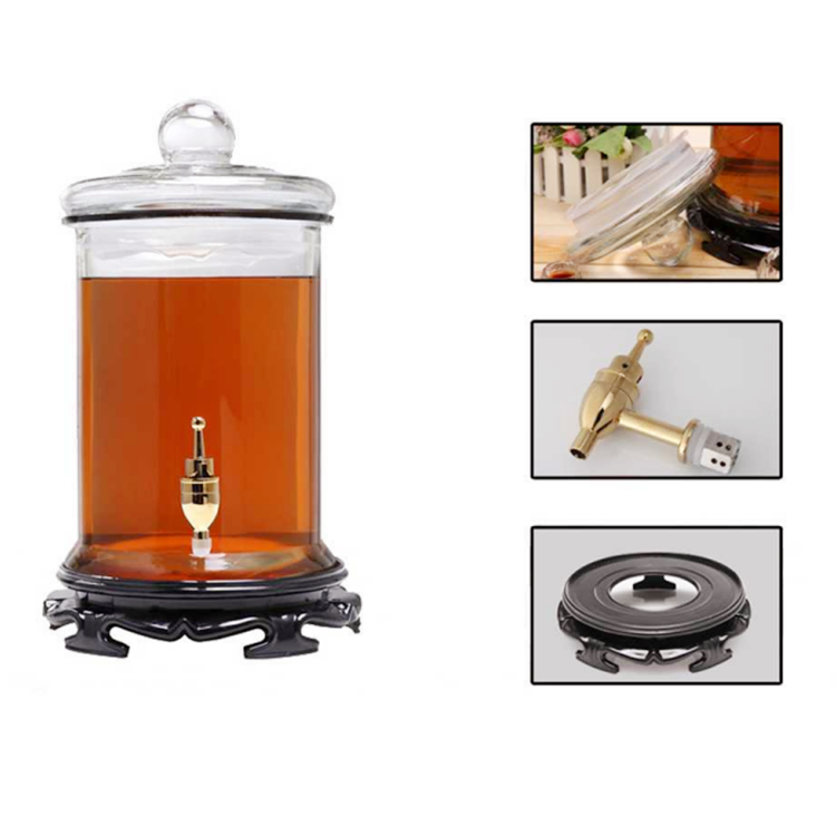 1 gallon3 gallon 5 Gallon 6.5 Gallon Glass Carboy and carboy Jar beer wine kitchen acacia glass jars barrel shape glass bottle