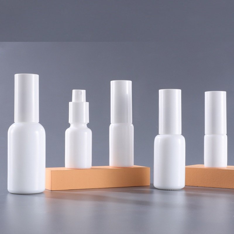 10ml 15ml 30ml 50ml 100ml Opal White Ceramic Glass Perfume Spray Bottles White Cosmetic Empty Leak Proof Containers