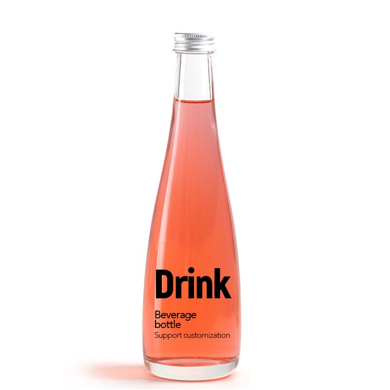 Empty Clear Frosted Refillable 330ml 500ml customized water drop Beverage Glass Bottle For Milk Juice drinks glass wine bottle