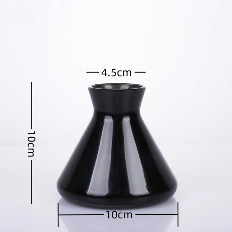 Refillable decoration luxury black diffuser bottle customized design home aroma diffuser glass bottle