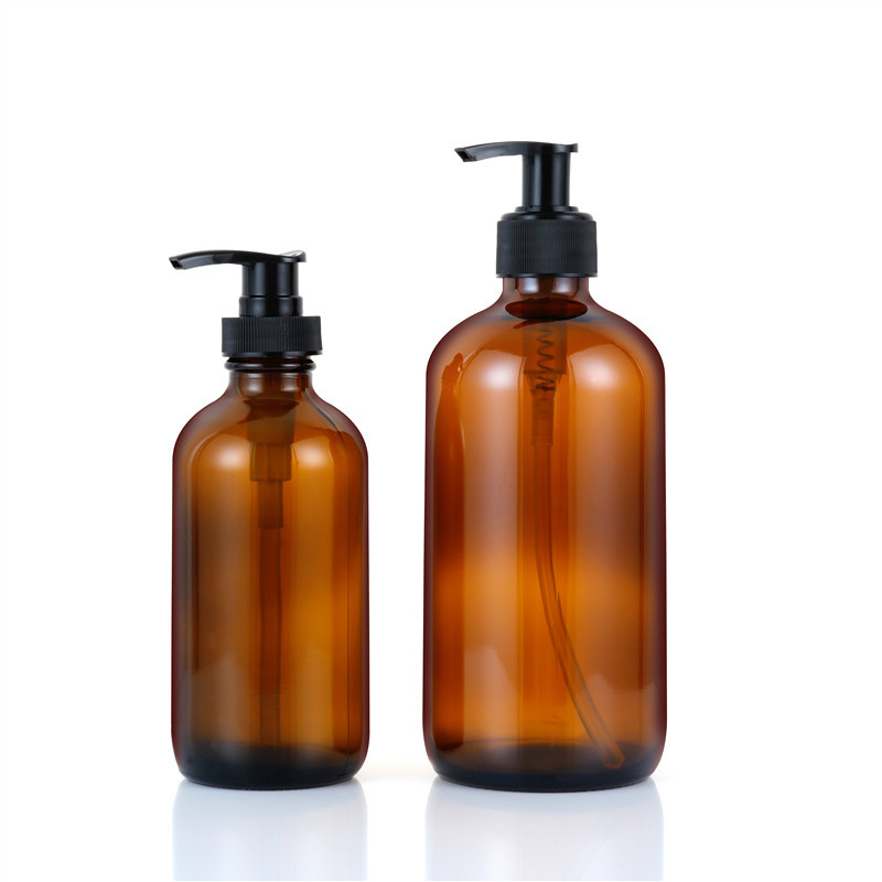 Wholesale 16oz 500ml Blue Round Shampoo Bath Lotion Dispenser Boston Bottle With Pump