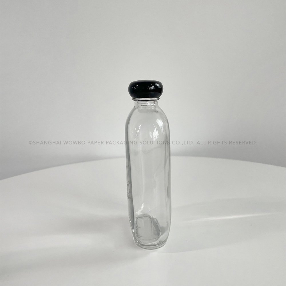 200ml/250ml/350ml Flat Hip Flask Glass Beverage Bottle With plastic Cap For Cold Brew Coffee/Juice/Milk Use