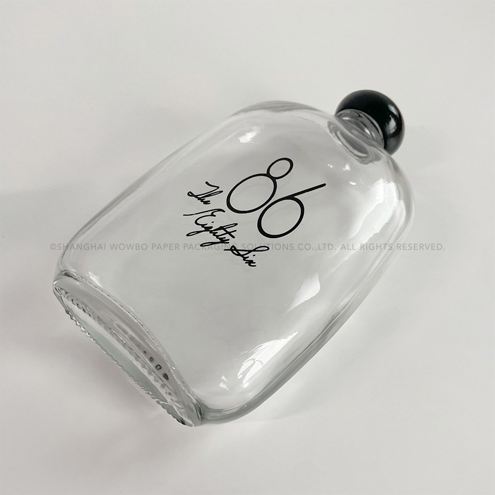 200ml/250ml/350ml Flat Hip Flask Glass Beverage Bottle With plastic Cap For Cold Brew Coffee/Juice/Milk Use