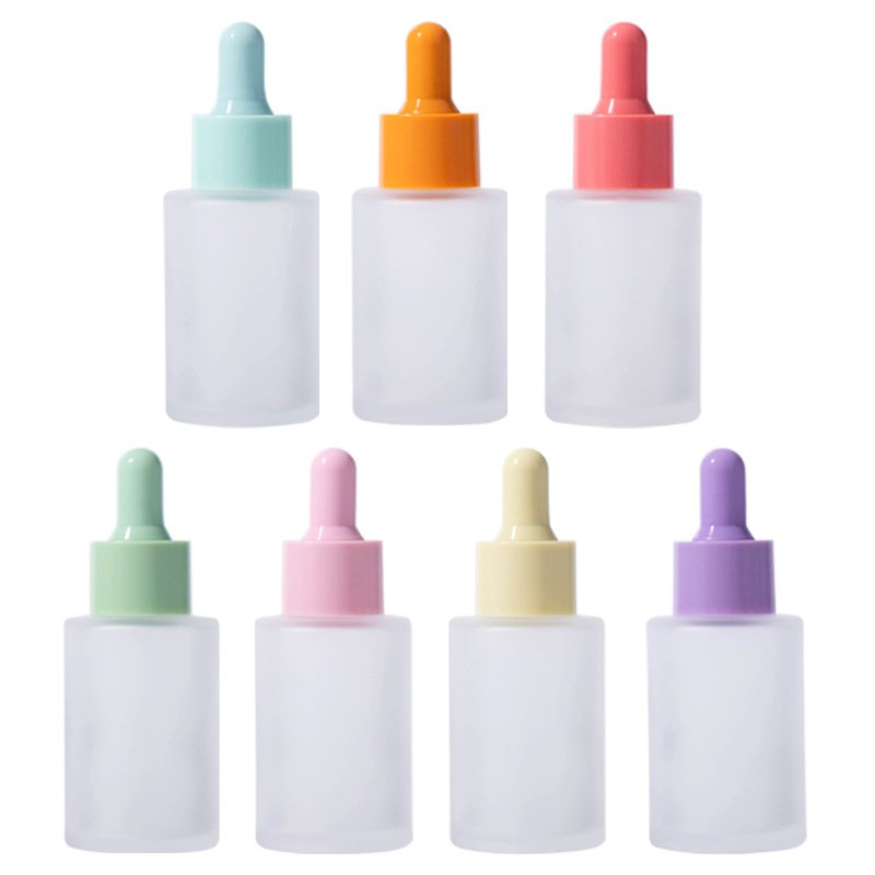 30ml Cosmetic Essence Bottle Color Frosted Glass Essential Oil Dropper Bottle in Stock