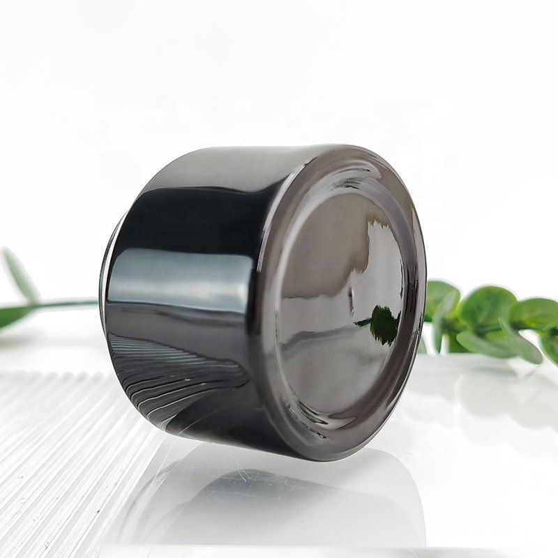 Glass Bottle Customization lotion bottle cream jar sets black 30g 50g Liquid Filling Glass Bottle with gold lid