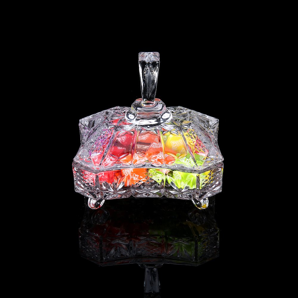 Best Quality antique Bright Sugar Candy Bowl Glass candy pot foot glass candy jar
