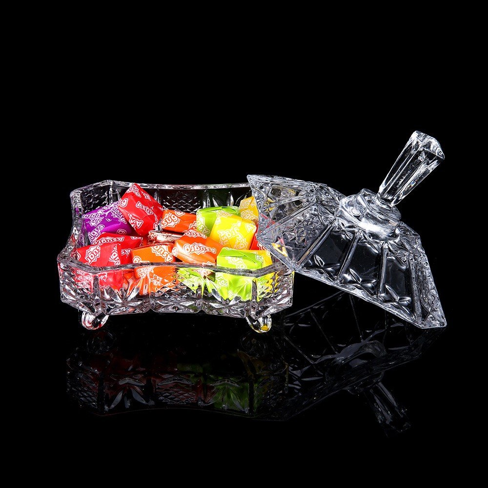 Best Quality antique Bright Sugar Candy Bowl Glass candy pot foot glass candy jar