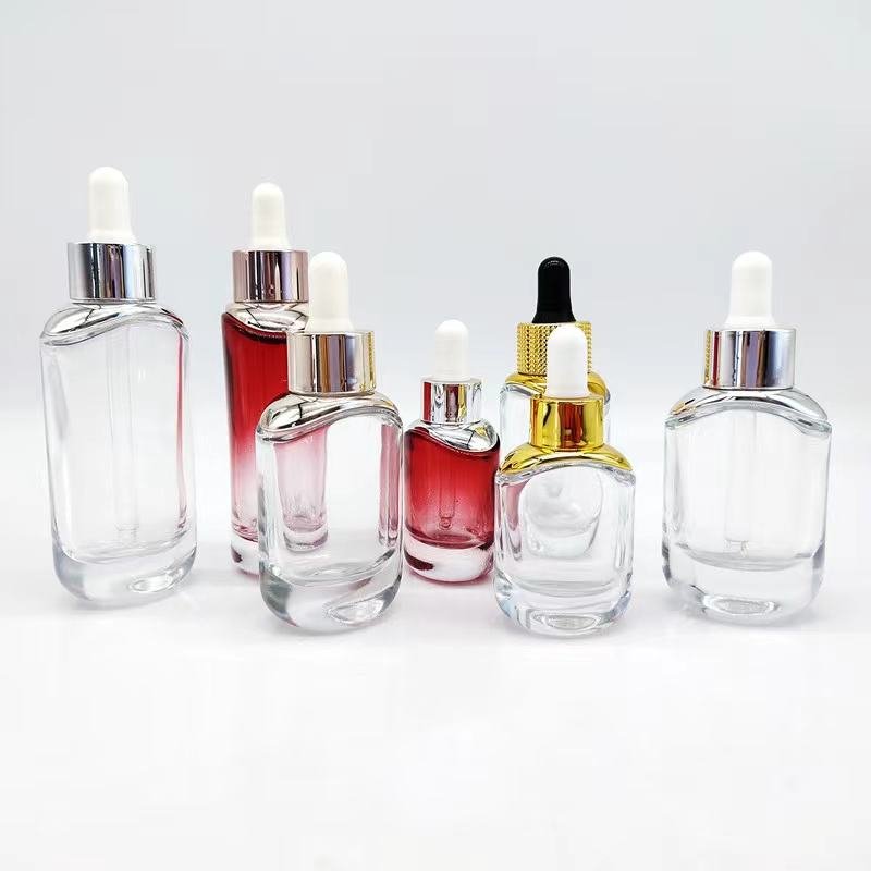 New Thick Bottom dropper bottle 30ml 50ml Glass Essential Oil Bottle For Facial Serum Straight Round Empty Packing Bottle