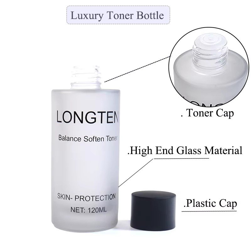 Skincare Packaging Luxury Cosmetic Jar Toner Lotion Pump Dropper Bottle Empty Round 30ml 50ml 100ml Glass Bottle