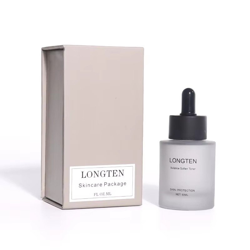 Skincare Packaging Luxury Cosmetic Jar Toner Lotion Pump Dropper Bottle Empty Round 30ml 50ml 100ml Glass Bottle