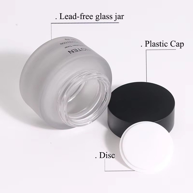 Skincare Packaging Luxury Cosmetic Jar Toner Lotion Pump Dropper Bottle Empty Round 30ml 50ml 100ml Glass Bottle