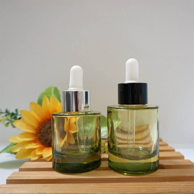 Customize Refillable Cosmetic Packaging Supplier 30ml Round Serum White Glass Dropper Bottle For Face Serum
