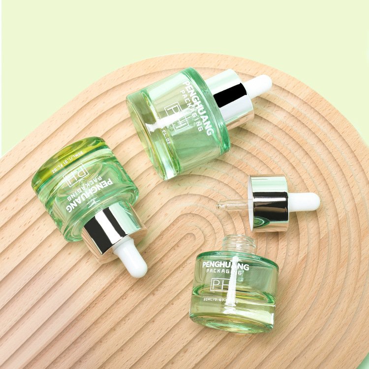 Customize Refillable Cosmetic Packaging Supplier 30ml Round Serum White Glass Dropper Bottle For Face Serum