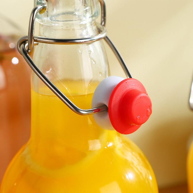 Home brewing airtight personalized drinking 375ml 8 oz 16 oz 32oz 500ml 1 liter swing top glass bottles with flip top