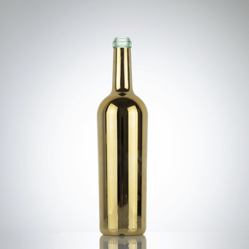 Bespoke 750ml 700ml chrome polished gold liquor champagne tequila vodka spirits glass bottle LGG-317