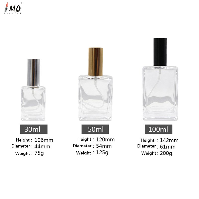 30ml 50ml 100ml Transparent Spray Empty Glass Bottle High Quality Perfume Bottle Container Cosmetic wholesale