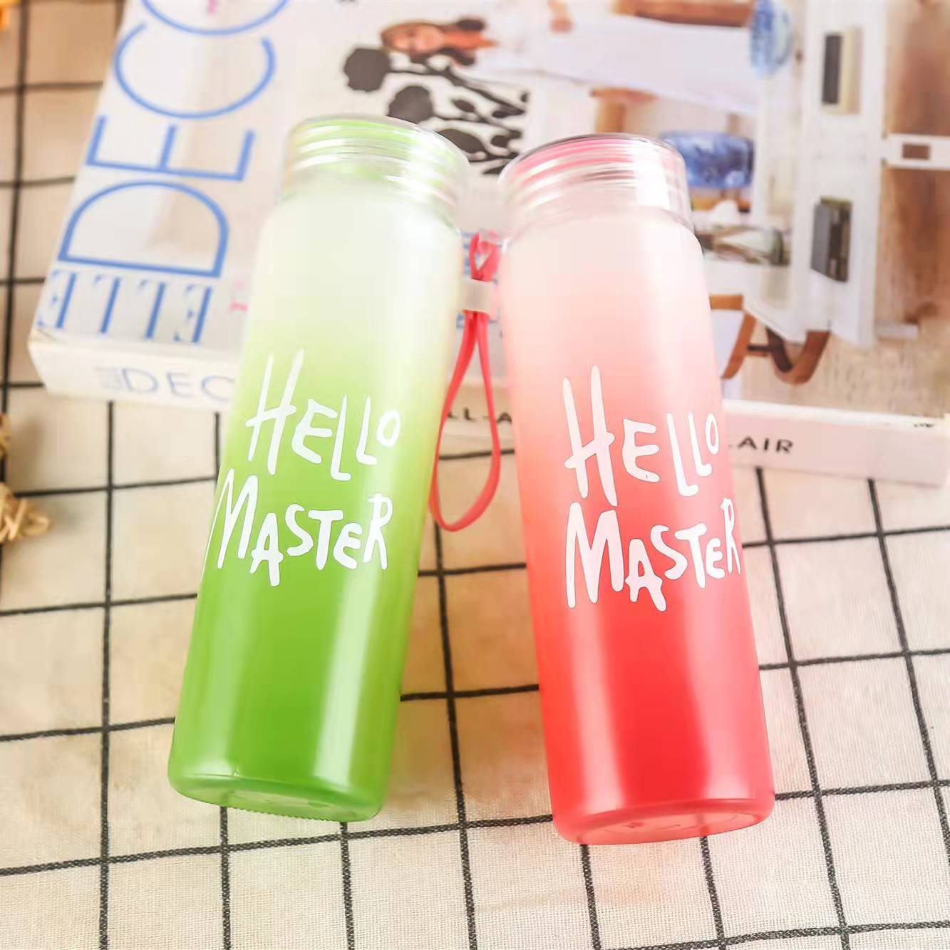 cute adult general New Nice Glass Fashion Simple Water Cup Wild Student Gift Water Cup 400ml high value big fat cup water bottle