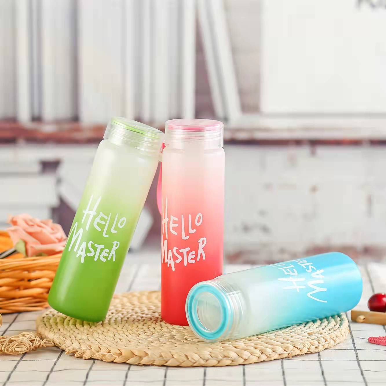 cute adult general New Nice Glass Fashion Simple Water Cup Wild Student Gift Water Cup 400ml high value big fat cup water bottle