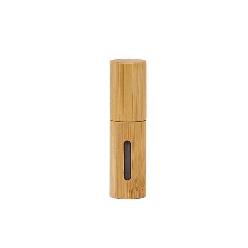 In Stock Custom Logo Natural Bamboo Packaging Cosmetic Empty Luxury Glass Spray Bottle 5Ml Perfume Bottle Spray